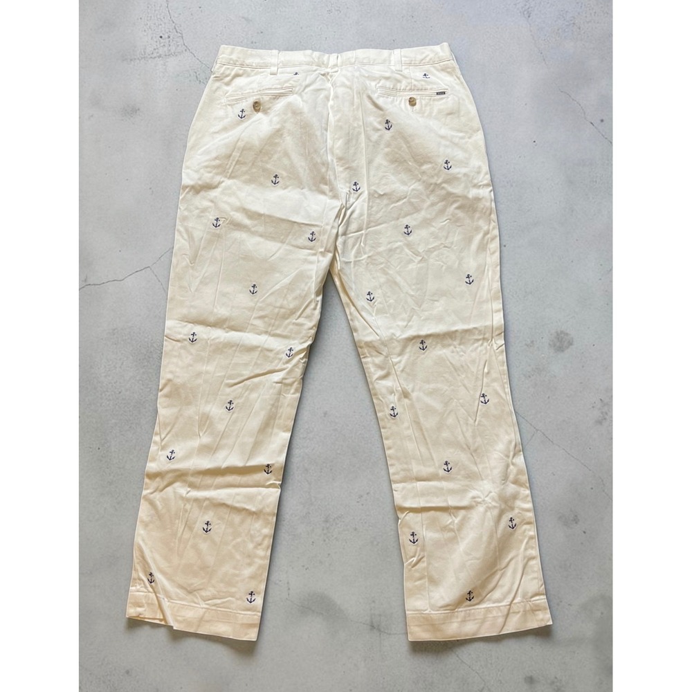 Polo Ralph Lauren Mens Classic Fit White Embroidered Anchor Chino Pants SZ 36 30 - Picture 3 of 12